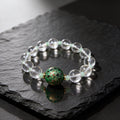 Emerald Gold Lacquer & Natural Crystal Bracelet